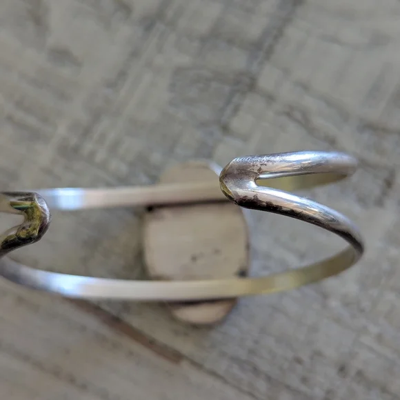 Vintage Native American Zuni Guardian Blue Jay Inlaid Bracelet - Picture 5 of 9